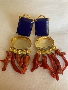 Bounkit Coral Reef Beach Ocean Inspired Vintage Dangle Earrings